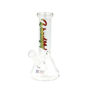 8-Inch Glass Water Pipe with Wonderful Decal – 5mm Thick